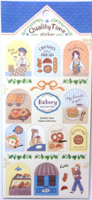 GAIA Quality Time Bakery Shop Girl Sticker Sheet Made in Japan picture