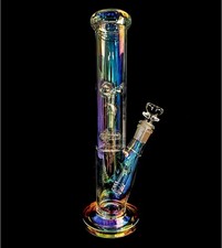 12'' Hookah Water Smoking Pipe Glass Bong Beaker Bubbler w/ ICE catcher Bongs picture
