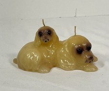 Vintage 1970's Wax Novelty Candle Dogs Cocker Spaniel  picture