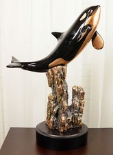 Ebros Large Nautical Marine Sea Orca Killer Whale Swimming By Coral Reefs Statue picture