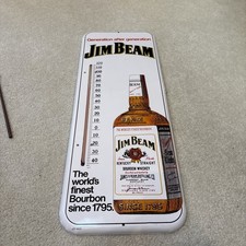 Vintage Jim Beam Whiskey Large Advertising Working Thermometer Metal Sign picture
