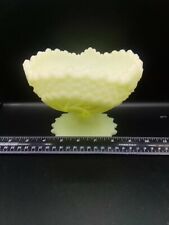 FENTON Lime Green Satin Glass Comport/Candy Dish. Starburst Pattern picture