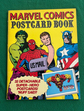 Vintage 1978 MARVEL COMICS POSTCARD BOOK Complete & Unpunched, 32 characters picture