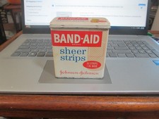 Vintage Band-Aid Metal Tin Box Johnson & Johnson Sheer Strips Advertising USA picture