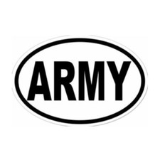 ARMY Black & White Euro Style Oval 3x5 Inch Vinyl Bumper Sticker picture