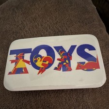 TOYS Large Rectangle Vintage Pinback Button Collectible White Background picture