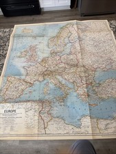 Map Of Europe 1969 National Geographic Folding One Sided Vintage Poster DWEE6 picture