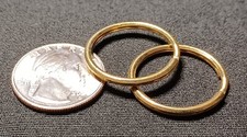 (2) Brass Rounded 1 Inch(24mm) Split Ring Rounded Key Rings Key Holders picture