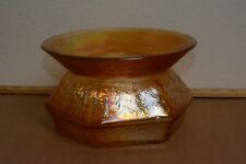 Vintage Imperial Marigold Carnival Glass Ladies Spittoon Hexagon Base Cuspidor picture