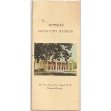 Vintage Georgia Governors Mansion Brochure Jimmy Carter First Family Atlanta GA picture