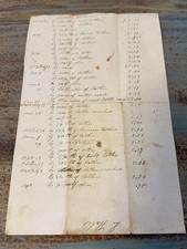 1835-1840 Antique Handwritten Leather & Bark Ledger Page: Luther Hale Account picture