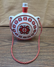 Vtg FP Zajecar Yugoslavia Porcelain Flask Balkan Folk Art Decanter W/ Cap READ picture