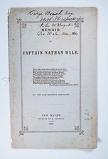 Babcock, James Staunton.  Memoir of Captain Nathan Hale.  1844, First Ed.  8vo picture