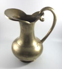 Vintage Brass Pitcher Ewer 7.75” Mid Century India Patina picture