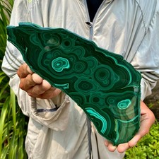 2.6LB Natural malachite slice quartz crystal luster mineral specimen picture