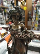 Sculpture Woman Art Nouveau Statue Antique Figurine Girl Top Collection #1987 picture