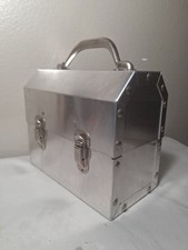 L May Mfg Sudbury Ontario Vintage Mid Century Aluminum Miners Lunchbox Pail EUC picture