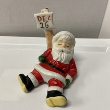 Vintage Sleeping Santa Dec 26th Ceramic Porcelain MCM kitchy picture