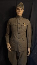 WWI Service Coat • FIELD PROMOTED OFFICER REVERT BACK TO SGT w/Green Mohair Cuff picture