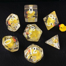 Bescon Yellow Duck Oversized RPG Dice Set 7-Piece – Jumbo DND Polyhedral picture