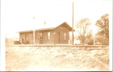 Real Photo Postcard Railroad Depot, Russell, Iowa - circa 1909 picture
