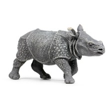 Indian Rhino Simulation Animal World Model Wild Rhinoceros Plastic Toys For Kids picture