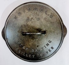 Griswold No. 8 Cast Iron Raised Letter Low Dome 1048 Self Basting Skillet Cover picture