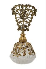 Vtg Matson Gold Gilt Ormolu Floral Perfume Bottle Glass Dauber Hollywood Regency picture