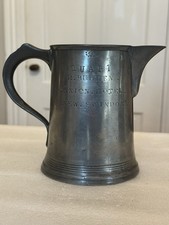 Fantastic Antique 19th C Pewter Beer Advertising Pitcher Union Hotel New Swindon picture