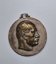 Original Italian Fascist Era Benito Mussolini Predappio Medal Pendant Vintage picture