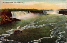 Vintage 1939 Niagara Falls General View Postcard Steamboat Canada USA picture