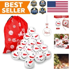 Soft Plush Snowman Snowballs Set - 36 Pcs for Indoor and Outdoor Christmas Joy picture