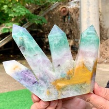 2.13LB Natural colour Fluorite Crystal obelisk crystal wand healing picture
