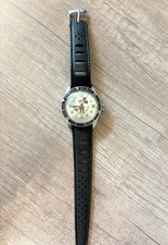 Vintage Bradley Mickey Mouse Diver Watch Swiss Made Date / Cracked Crystal picture