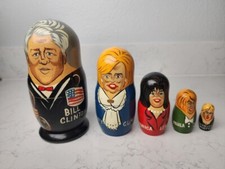 Controversial Bill Clinton Russian Nesting Doll Set 5 Characters picture