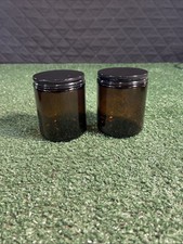 8oz Amber Glass Jars with Black Lids - 2 Pack Airtight UV‑Blocking Storage Conta picture