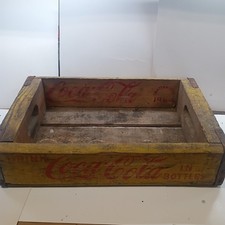Vintage Yellow Coca-Cola Wood Crate, 1964 picture