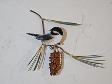 Vintage Bovano Chickadee Metal Wall Art Sculpture Handcrafted Enamel Bird picture