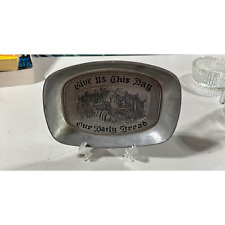 Give Us This Day Our Daily Bread Pewter Tray Carson Collectable Display Tray picture