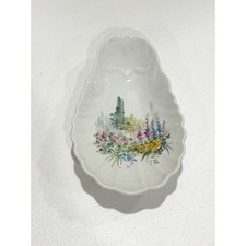 RARE Signed Atelier Primavera French Porcelain Dish Hand Painted Floral Tray picture