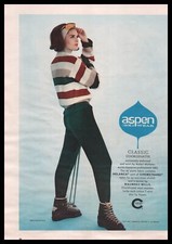 1962 Aspen Ski Wear Helanca Yarn Chemstrand Nylon By Waumbec Mills Print Ad picture
