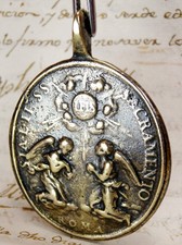 Antique 18th Century Archangels Blessed Sacrament of Jesus Immaculate Conception picture