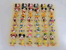 VINTAGE NOS Disney Plastic Ring Lot 48 Dime Store Mickey Minnie Mouse Goofy 70’s picture