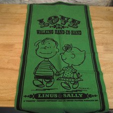 VTG 1967 Peanuts Schulz Felt Banner Linus & Sally Collector Copyright & Dated picture
