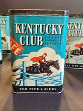 Vintage Kentucky Club Pipe And Cigarette Tobacco Pocket Tin picture