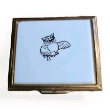 Very Rare Wise Foods Potato Chips Vintage Ladies Compact Owl Logo Mascot  picture