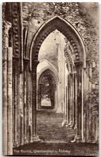 Vintage Postcard of ruins of Glastonbury Abbey in Summerset England picture