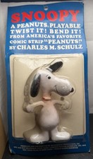 Vintage 1969 Snoopy Bendable Figure MOC Determined Prod. Peanuts Toy New: 9A1 picture