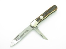 Vintage Weidmannsheil Germany Stag Folding Trick Lock Hunter Pocket Knife picture