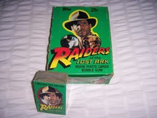 Raiders of the Lost Ark Wax Bubble Gum (32) packs / PLUS 88 unopened Movie Cards picture